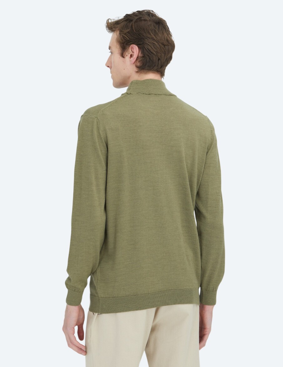 Light Green Knitwear Sweatshirt - 5