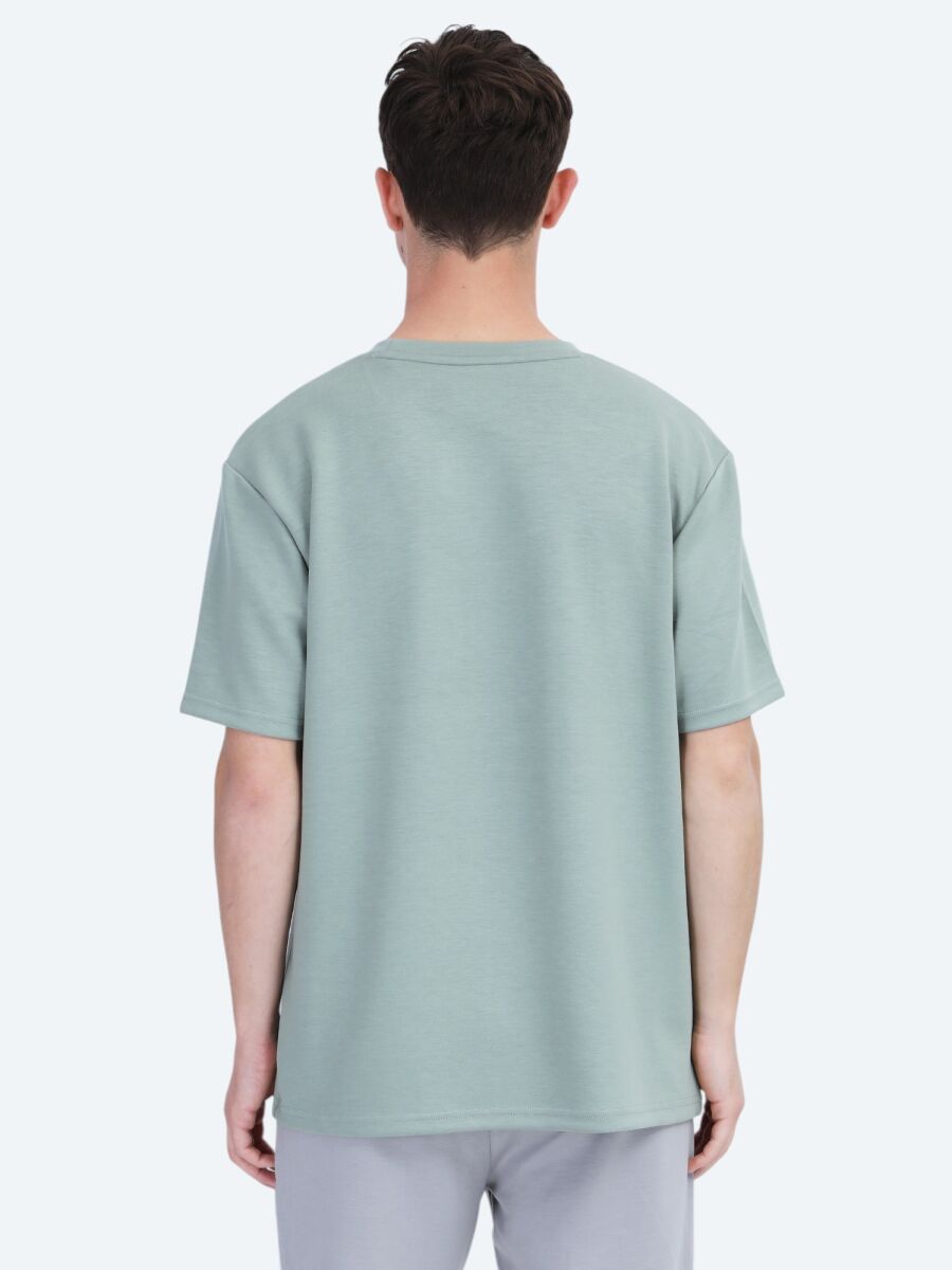 Light Green Plain Crew Neck T-Shirt - 6