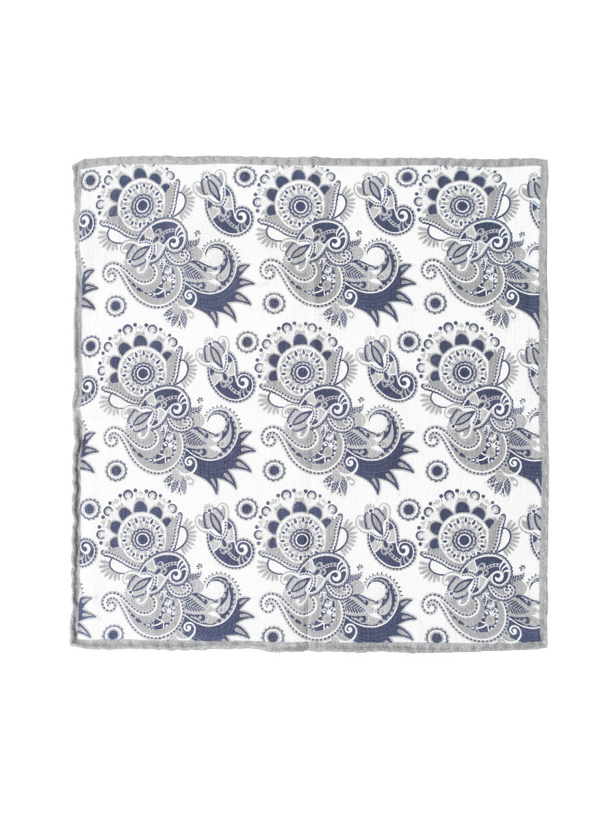 Light Grey %100 Keten Handkerchief - 1