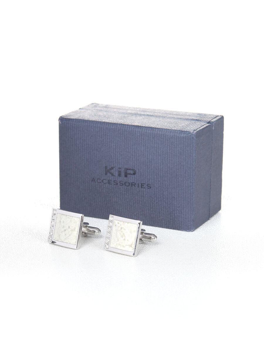 Light Grey Brass Cuff Link - 1