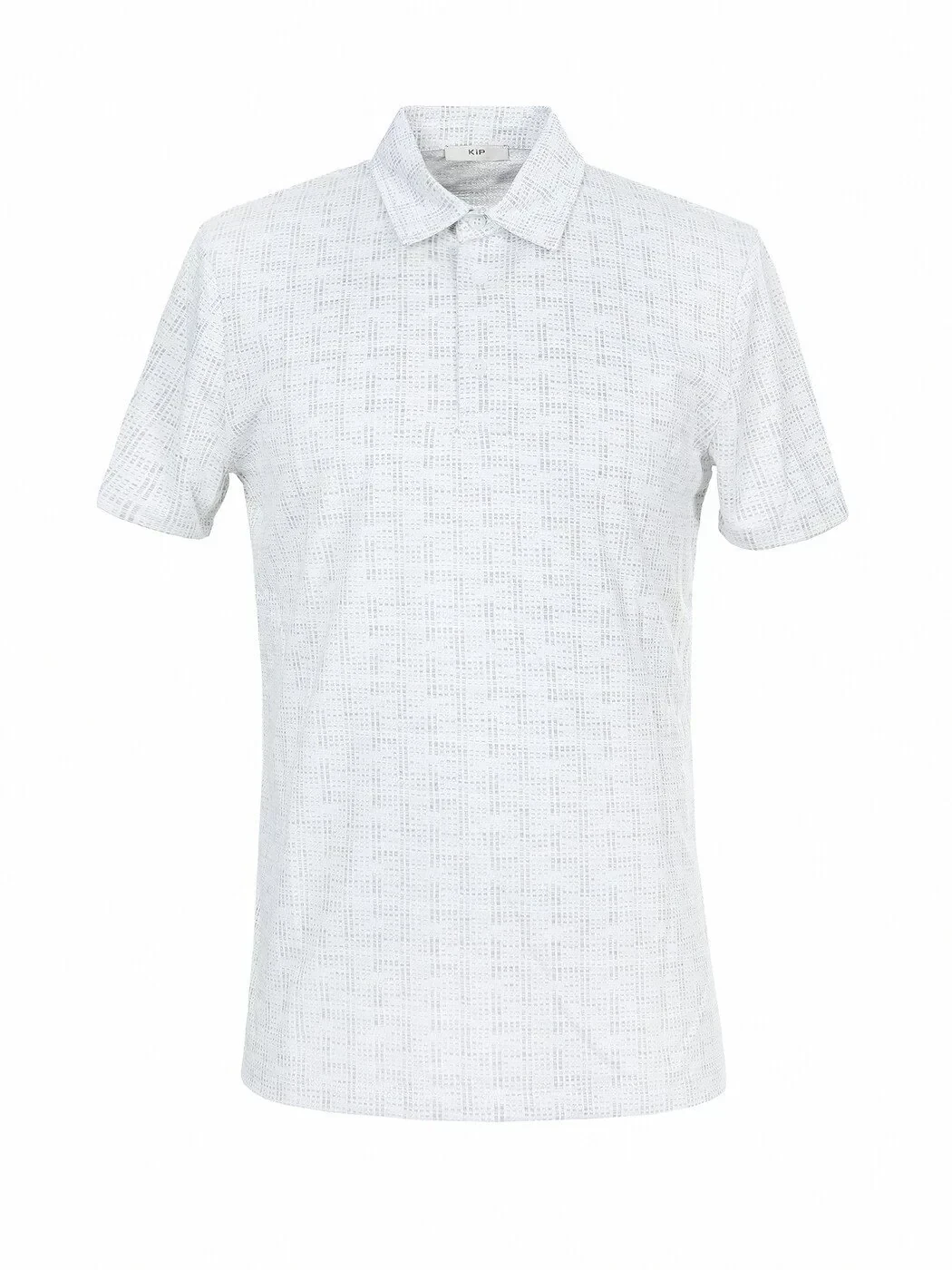 Light Grey Jacquard Polo Neck T-Shirt - 5