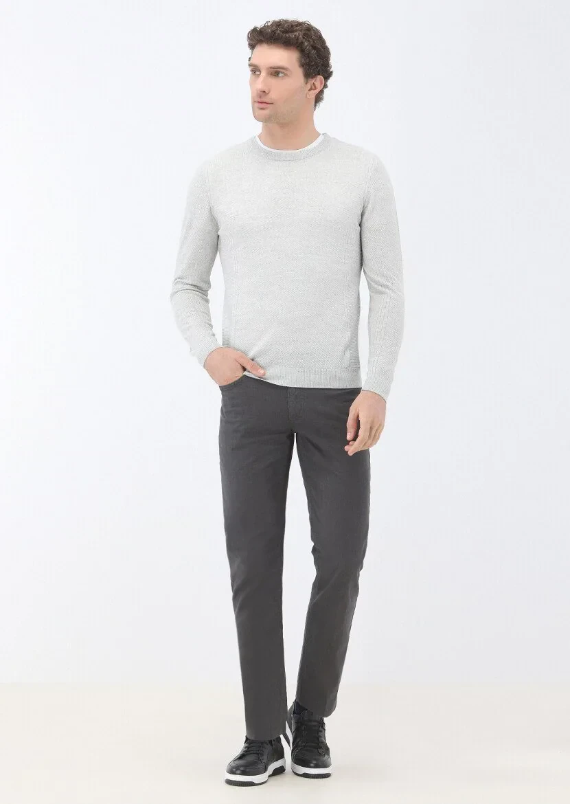 Light Grey Knitwear Sweatshirt - 2