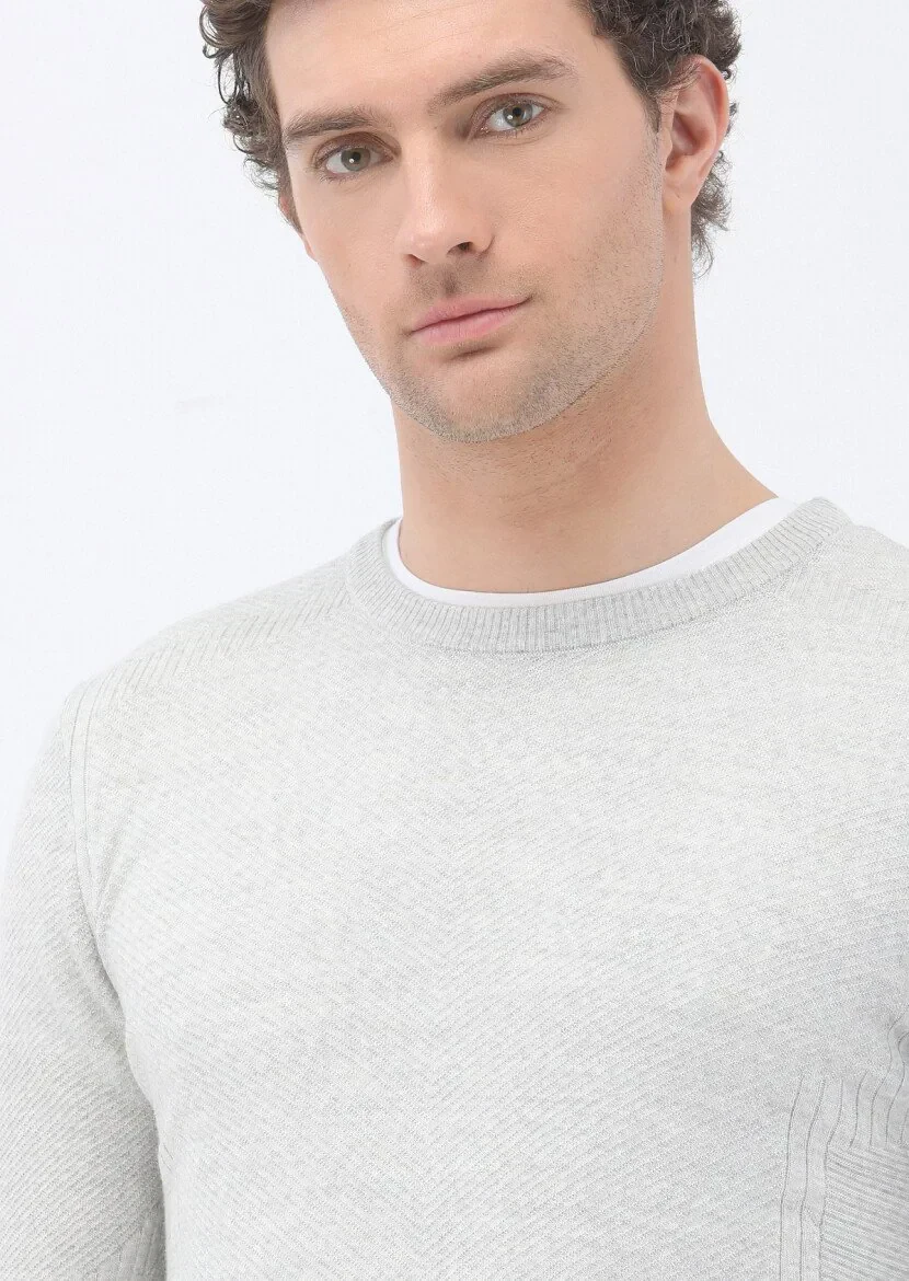 Light Grey Knitwear Sweatshirt 