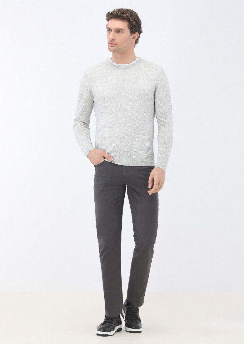 Light Grey Knitwear Sweatshirt - 2