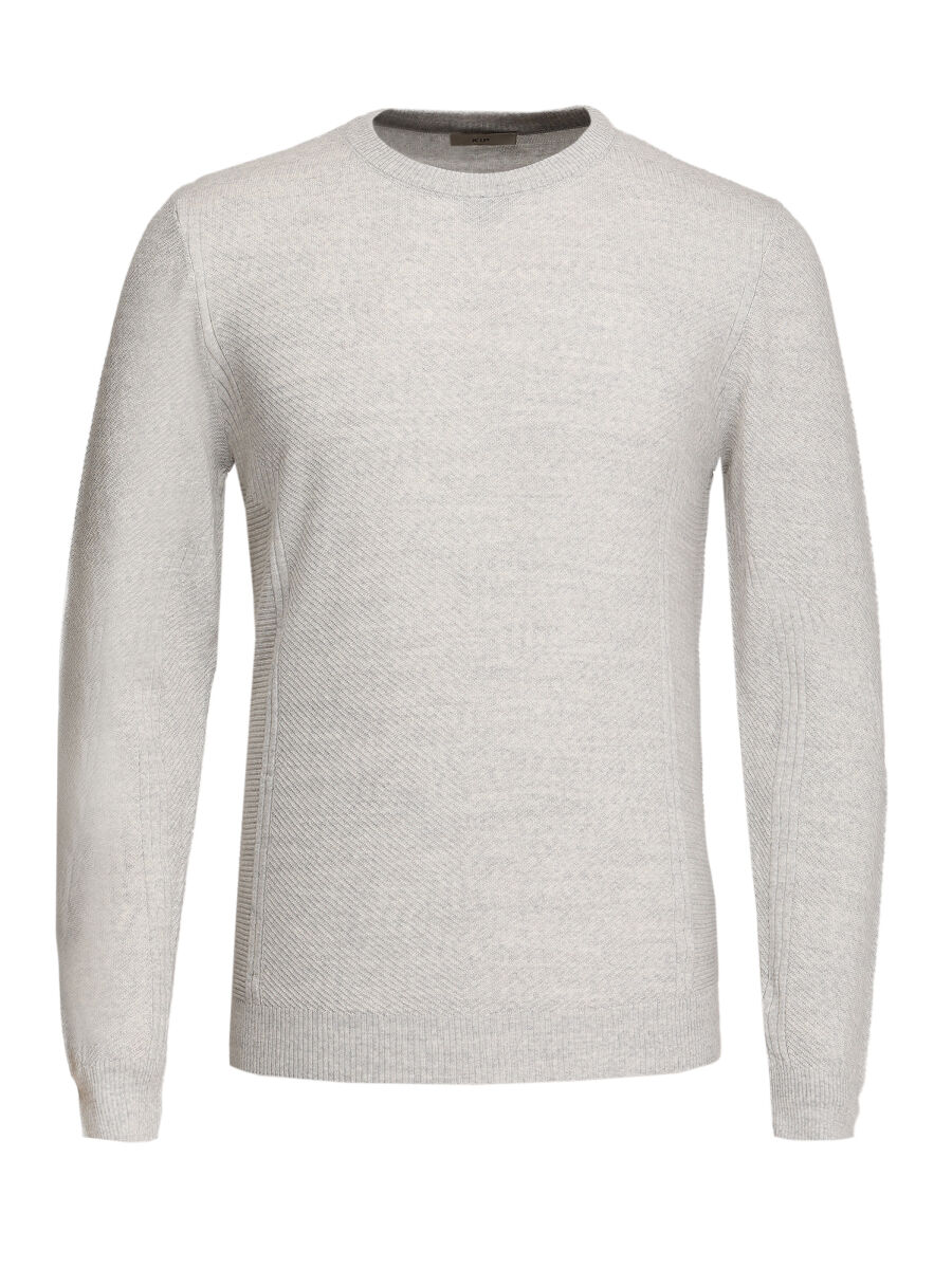 Light Grey Knitwear Sweatshirt - 4