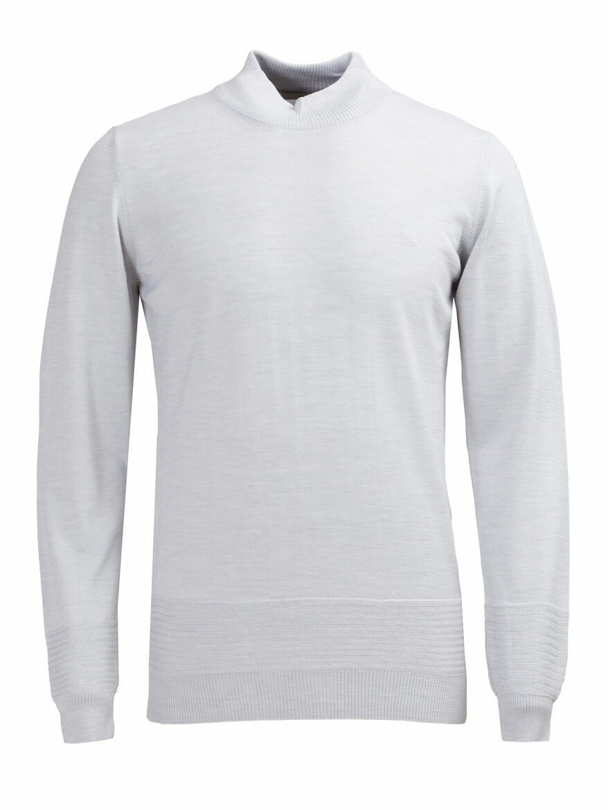 Light Grey Knitwear Sweatshirt - 1