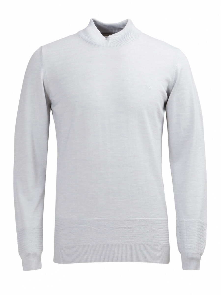 Light Grey Knitwear Sweatshirt - 1