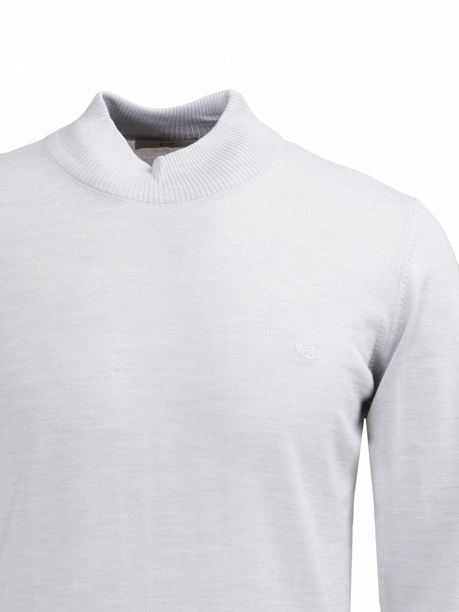 Light Grey Knitwear Sweatshirt - 2