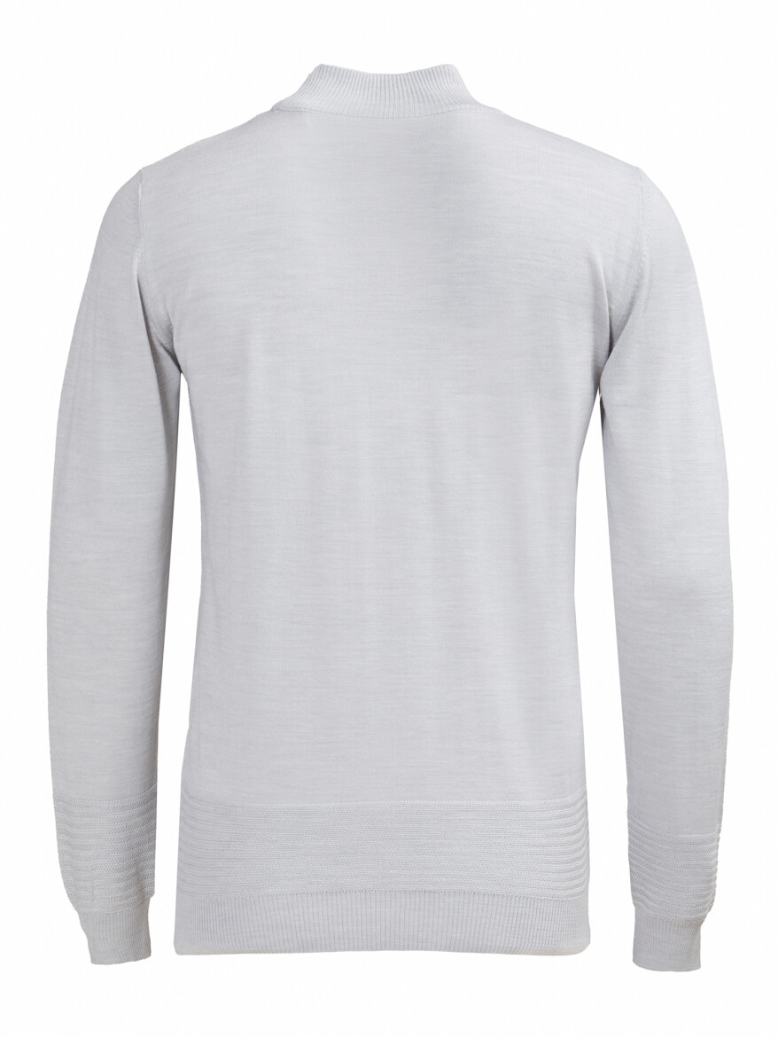 Light Grey Knitwear Sweatshirt - 3