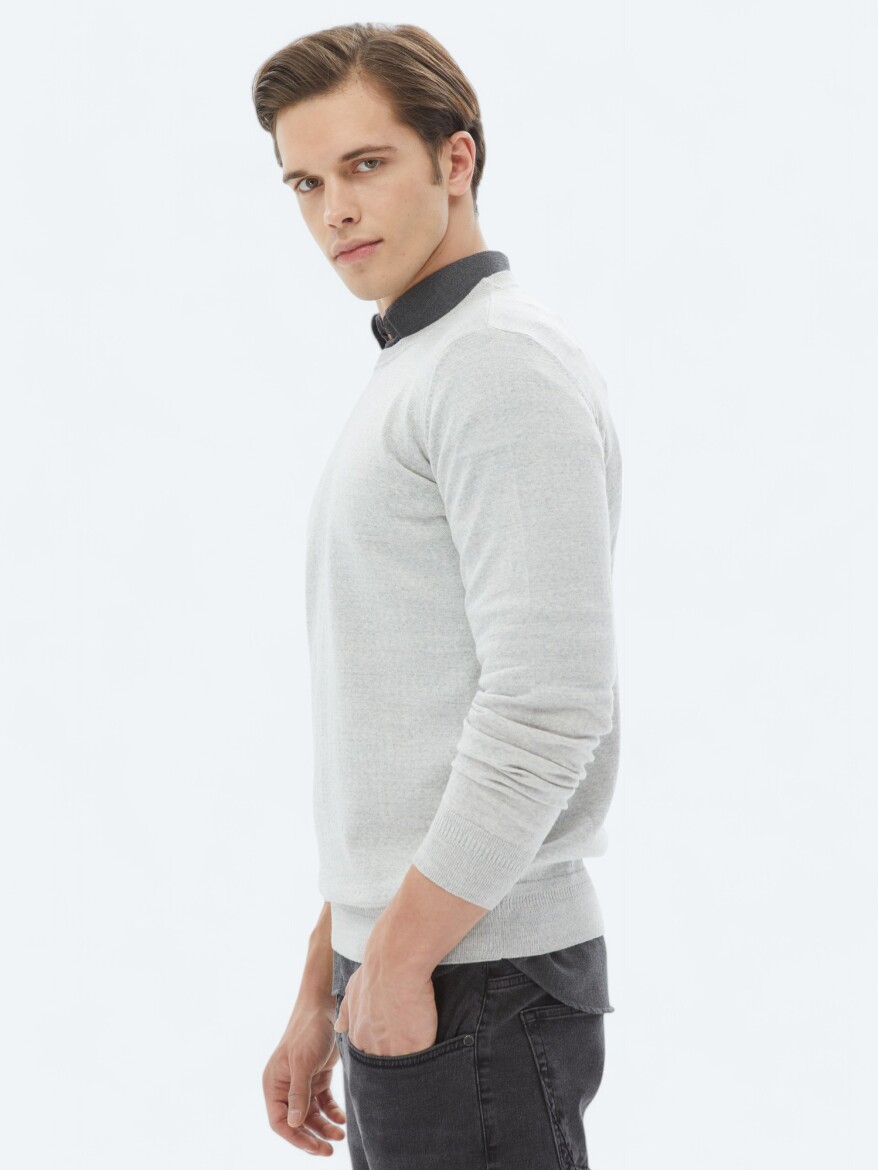 Light Grey Knitwear Sweatshirt - 6