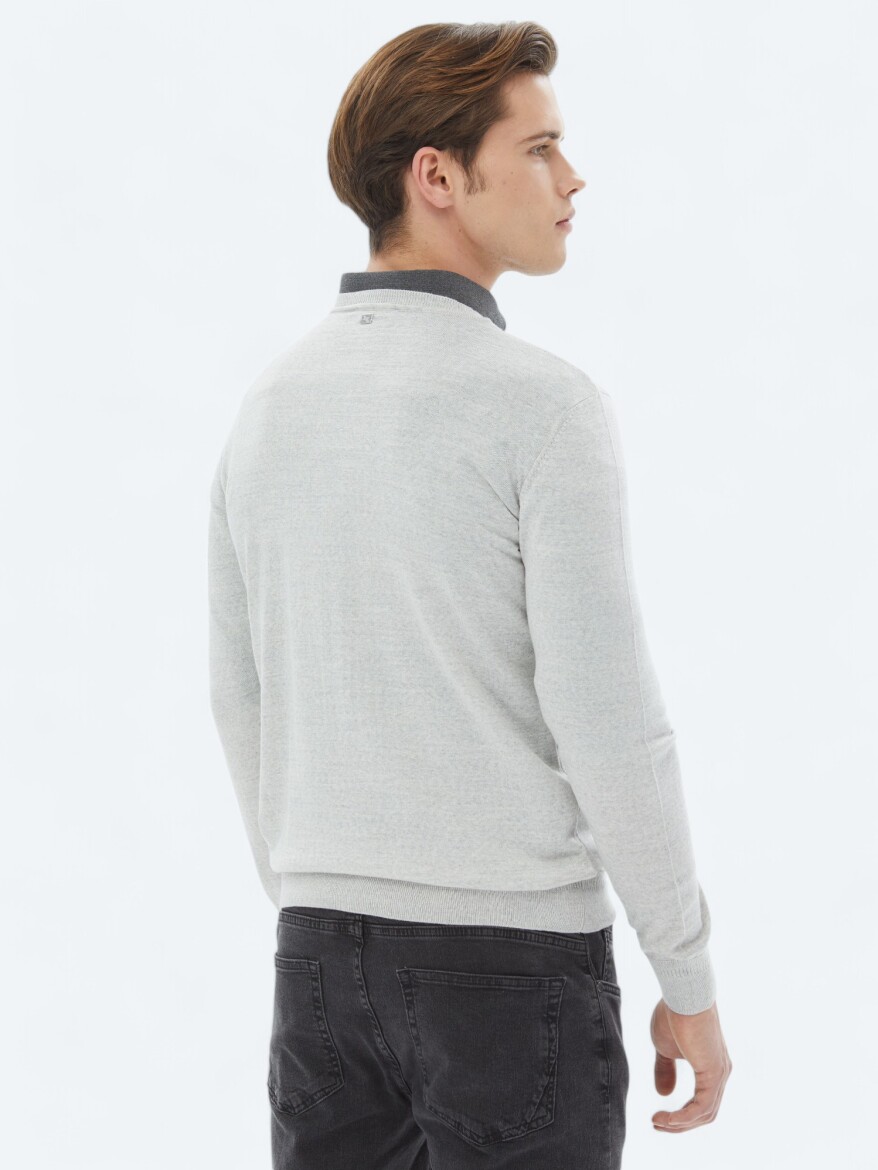 Light Grey Knitwear Sweatshirt - 7