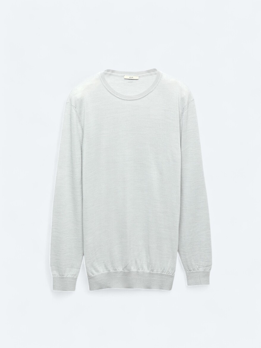 Light Grey Knitwear Sweatshirt - 8