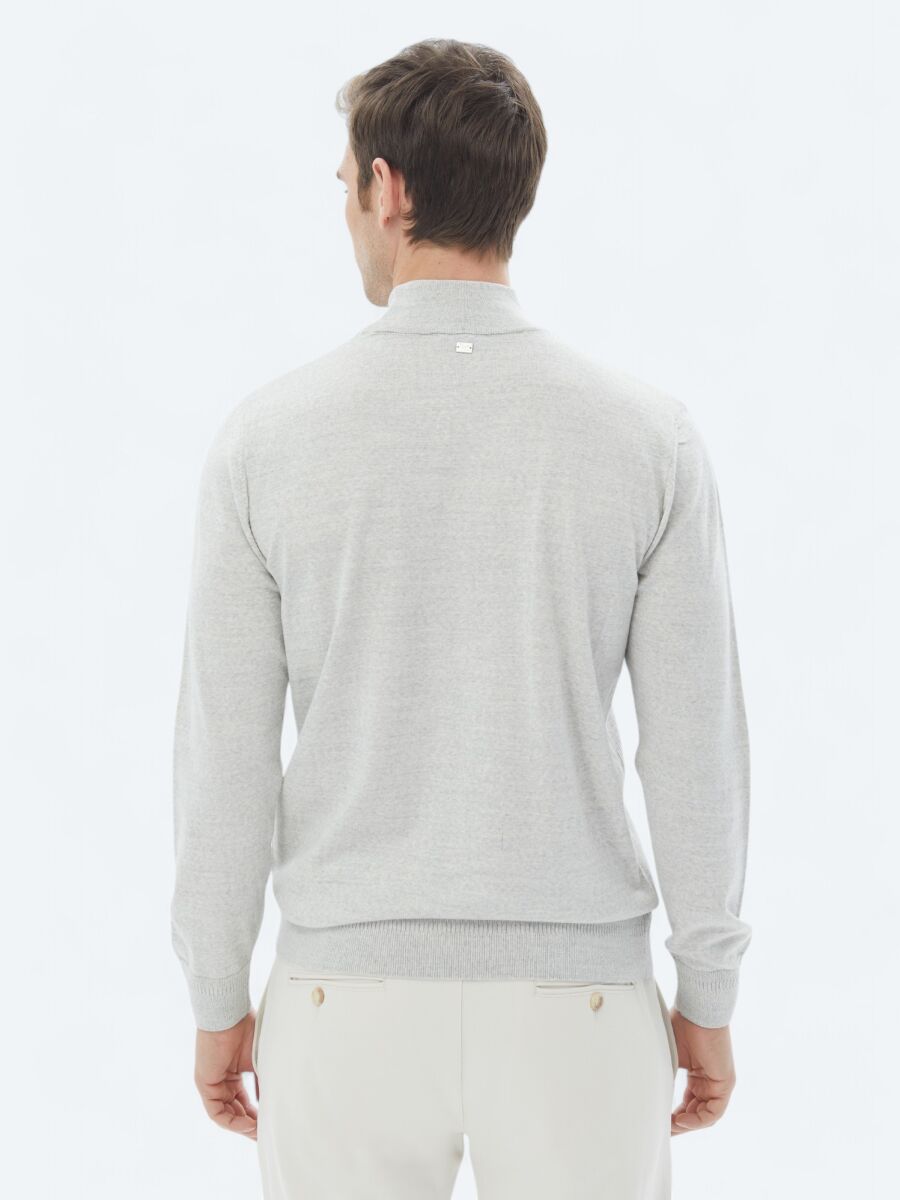Light Grey Knitwear Sweatshirt - 6
