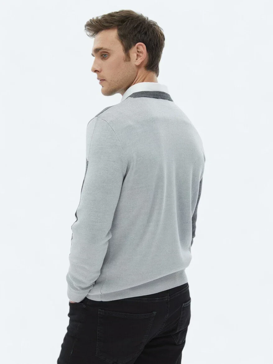 Light Grey Knitwear Sweatshirt 