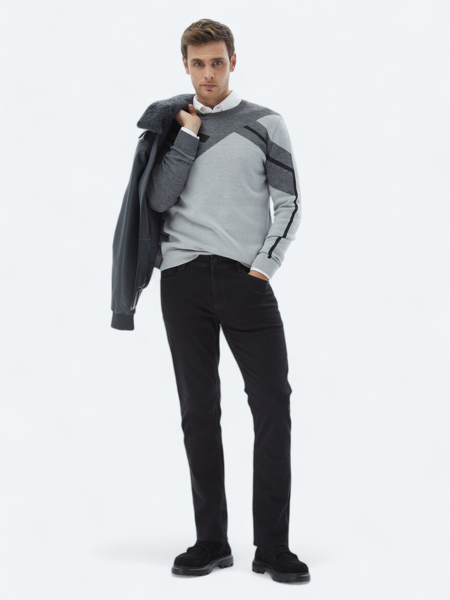 Light Grey Knitwear Sweatshirt - 2