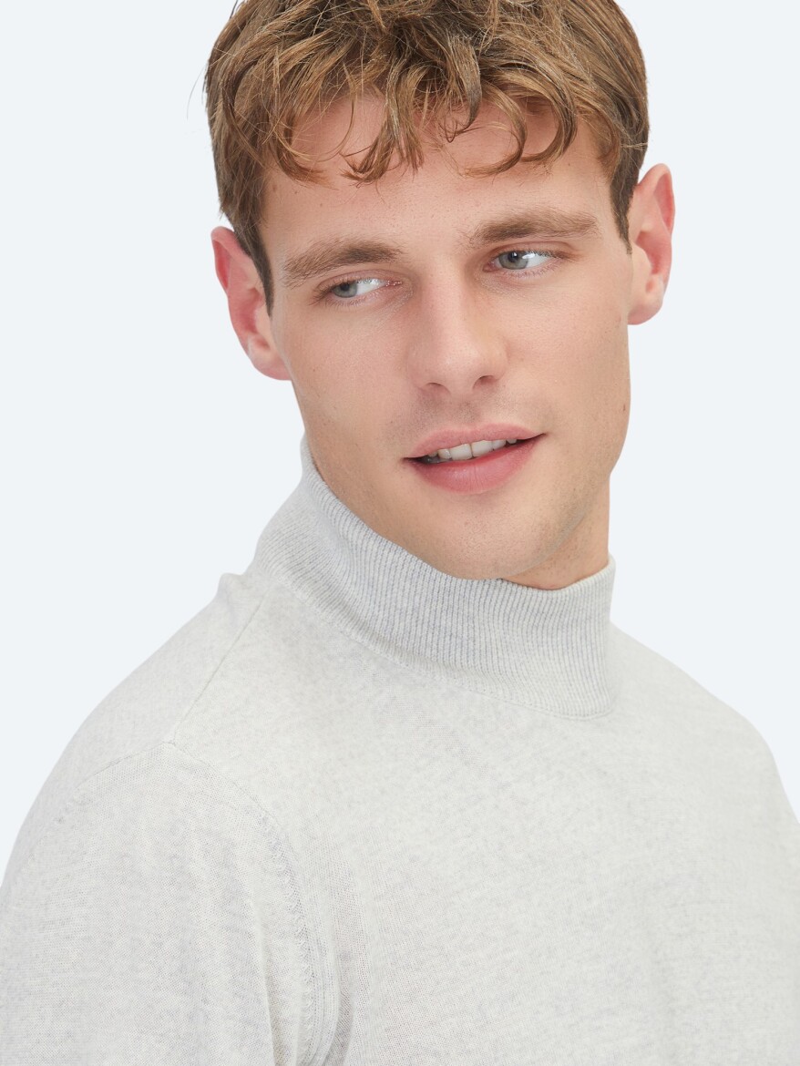 Light Grey Knitwear Sweatshirt - 3