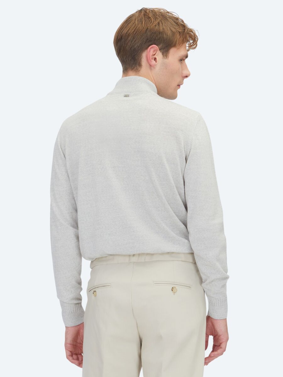 Light Grey Knitwear Sweatshirt - 4