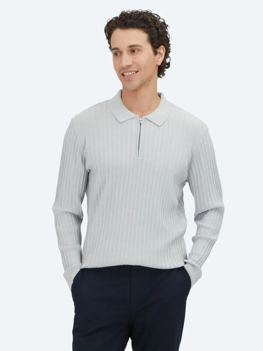 Light Grey Knitwear Sweatshirt - 1