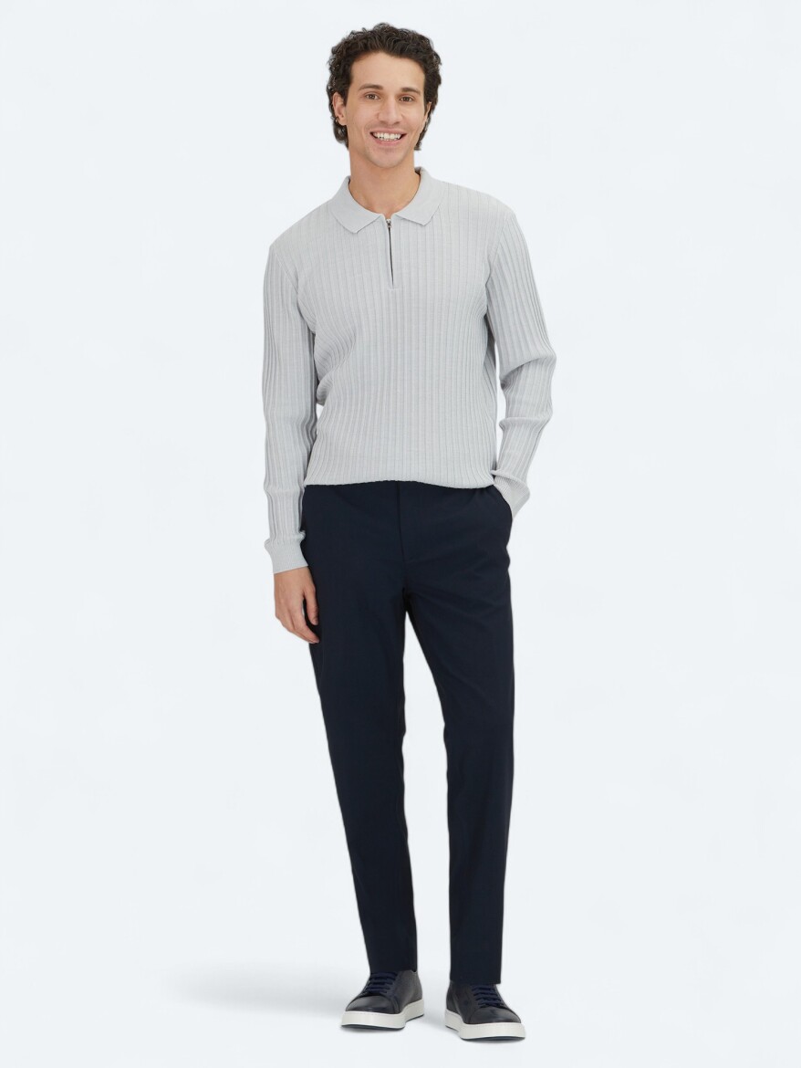 Light Grey Knitwear Sweatshirt - 2