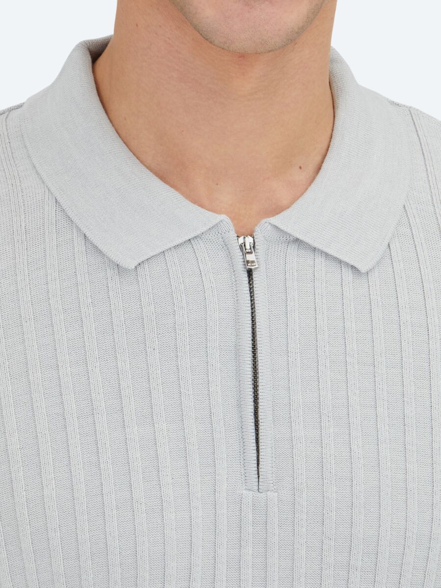 Light Grey Knitwear Sweatshirt - 4