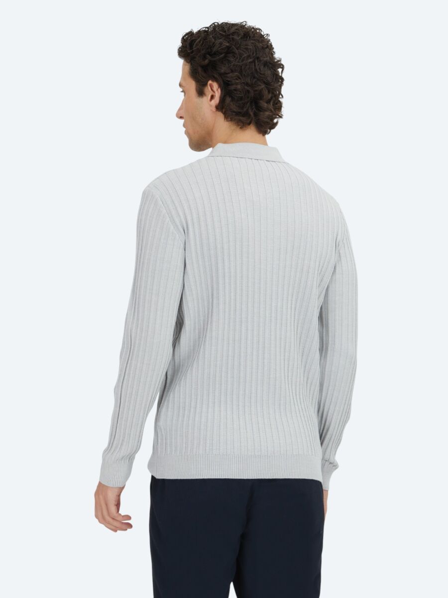 Light Grey Knitwear Sweatshirt - 5