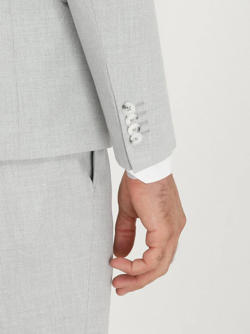 Light Grey Micro Slim Fit Suit - 6