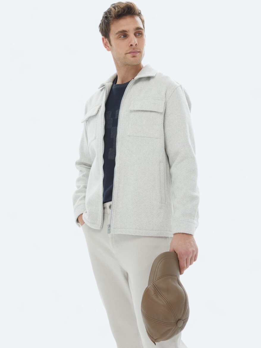 Light Grey Overshirt - 3