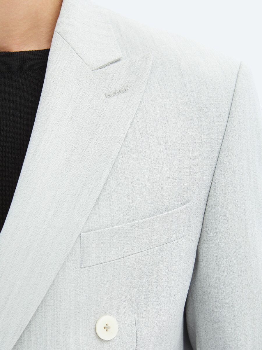 Light Grey Plain Modern Fit Suit - 6