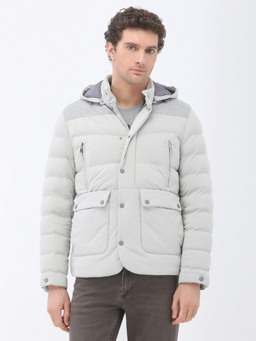 Light Grey Regular Fit Lightweight Jacket - KİP