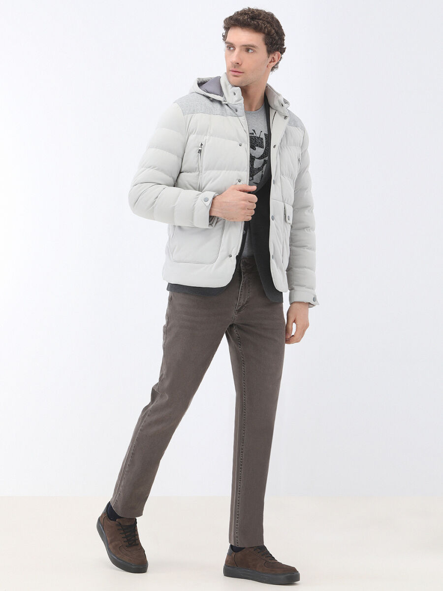 Light Grey Regular Fit Lightweight Jacket - 2