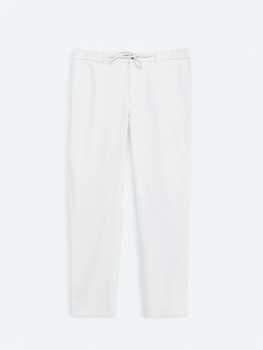 Light Grey Weaving Jogging Fit Casual Trousers 