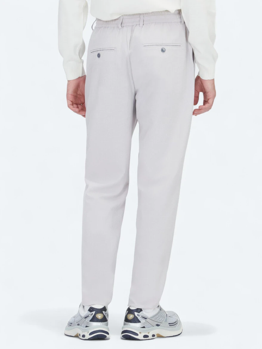 Light Grey Weaving Jogging Fit Casual Trousers - 5