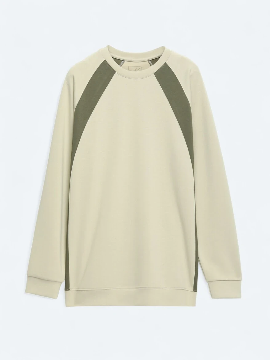 Light Khaki Crew Neck Sweatshirt - 6