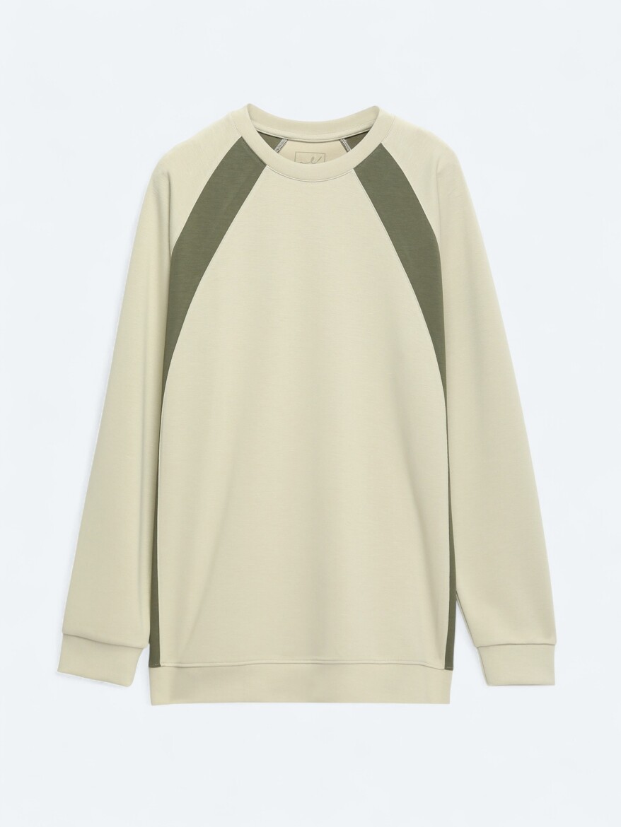 Light Khaki Crew Neck Sweatshirt - 6