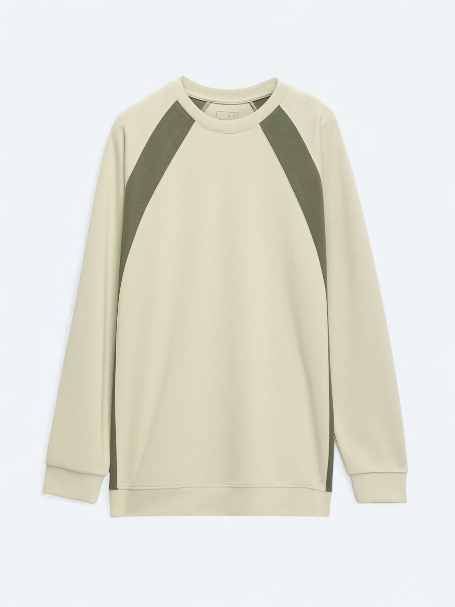 Light Khaki Crew Neck Sweatshirt - 6