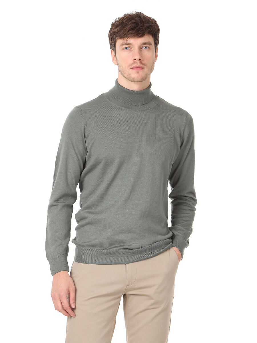 Light Khaki Knitwear Sweatshirt - 1