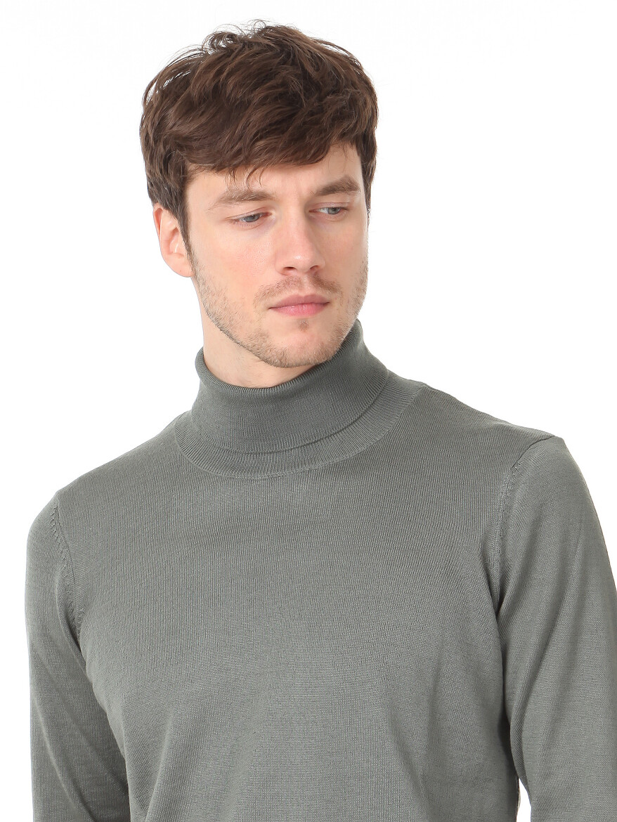 Light Khaki Knitwear Sweatshirt - 2
