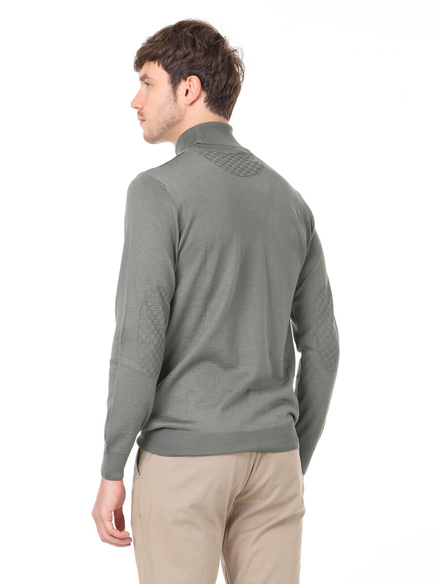Light Khaki Knitwear Sweatshirt - 4