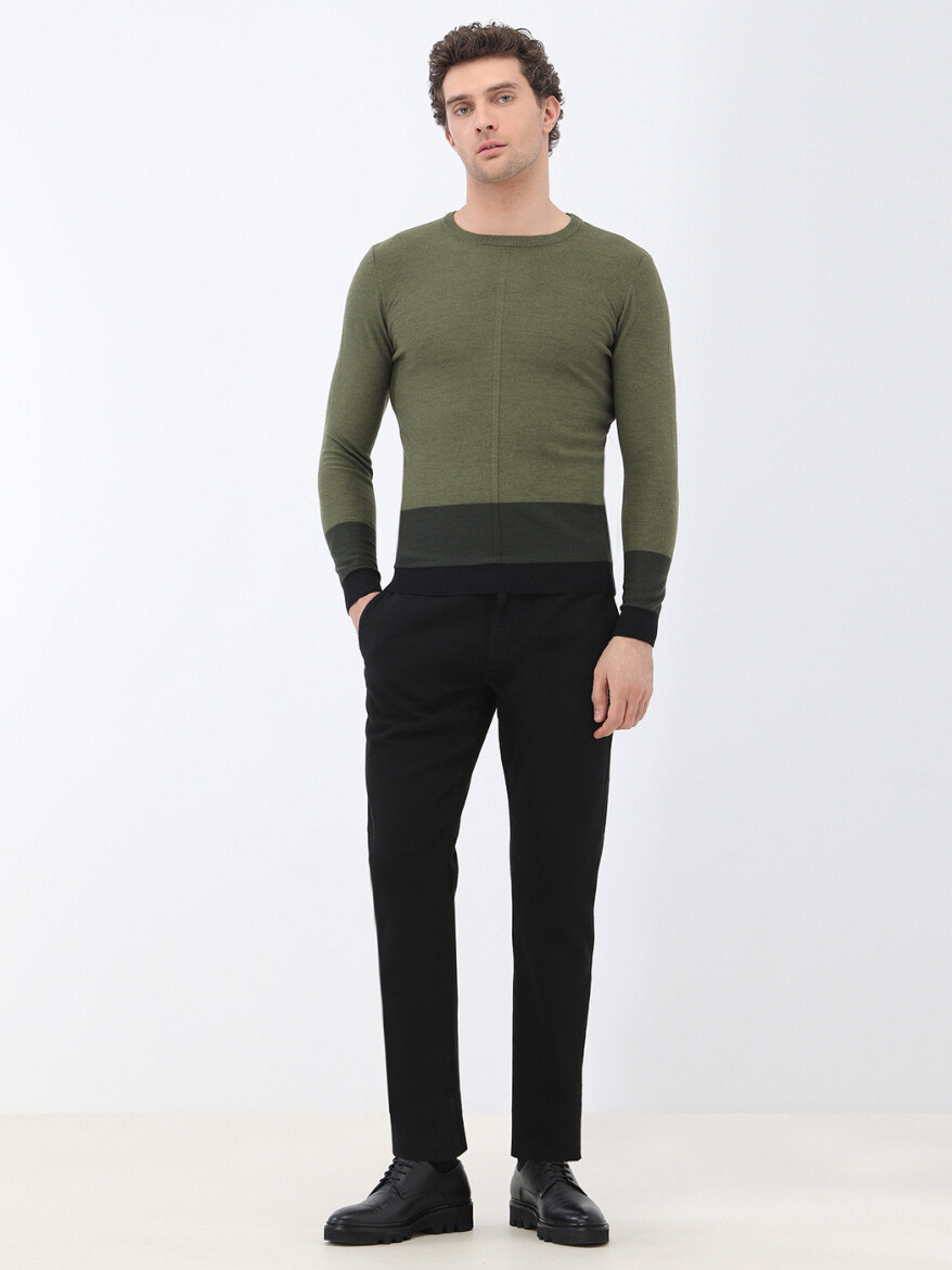 Light Khaki Knitwear Sweatshirt - 2