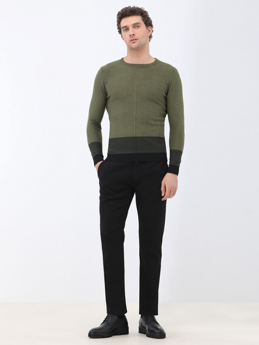 Light Khaki Knitwear Sweatshirt - 2