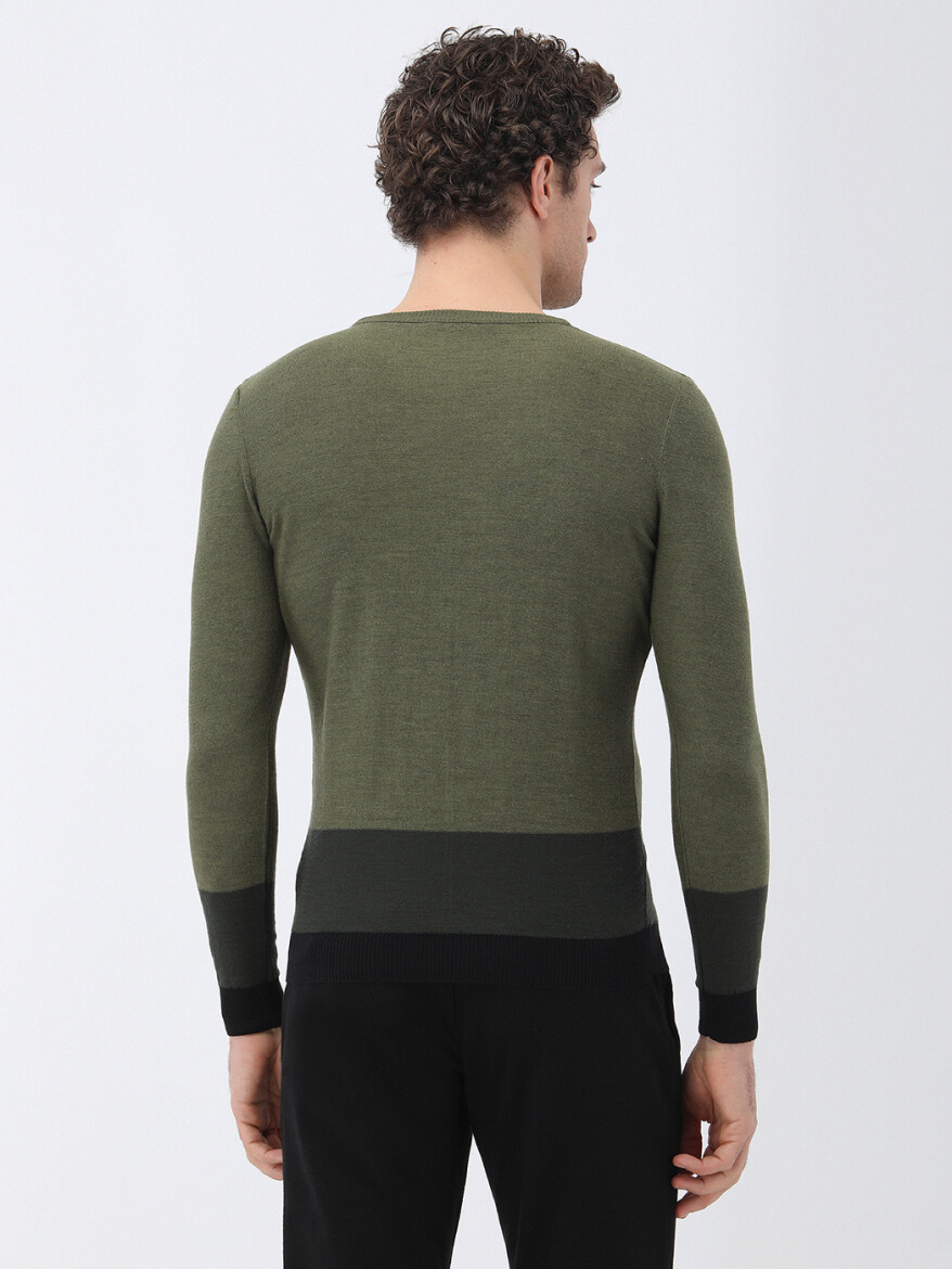 Light Khaki Knitwear Sweatshirt - 5