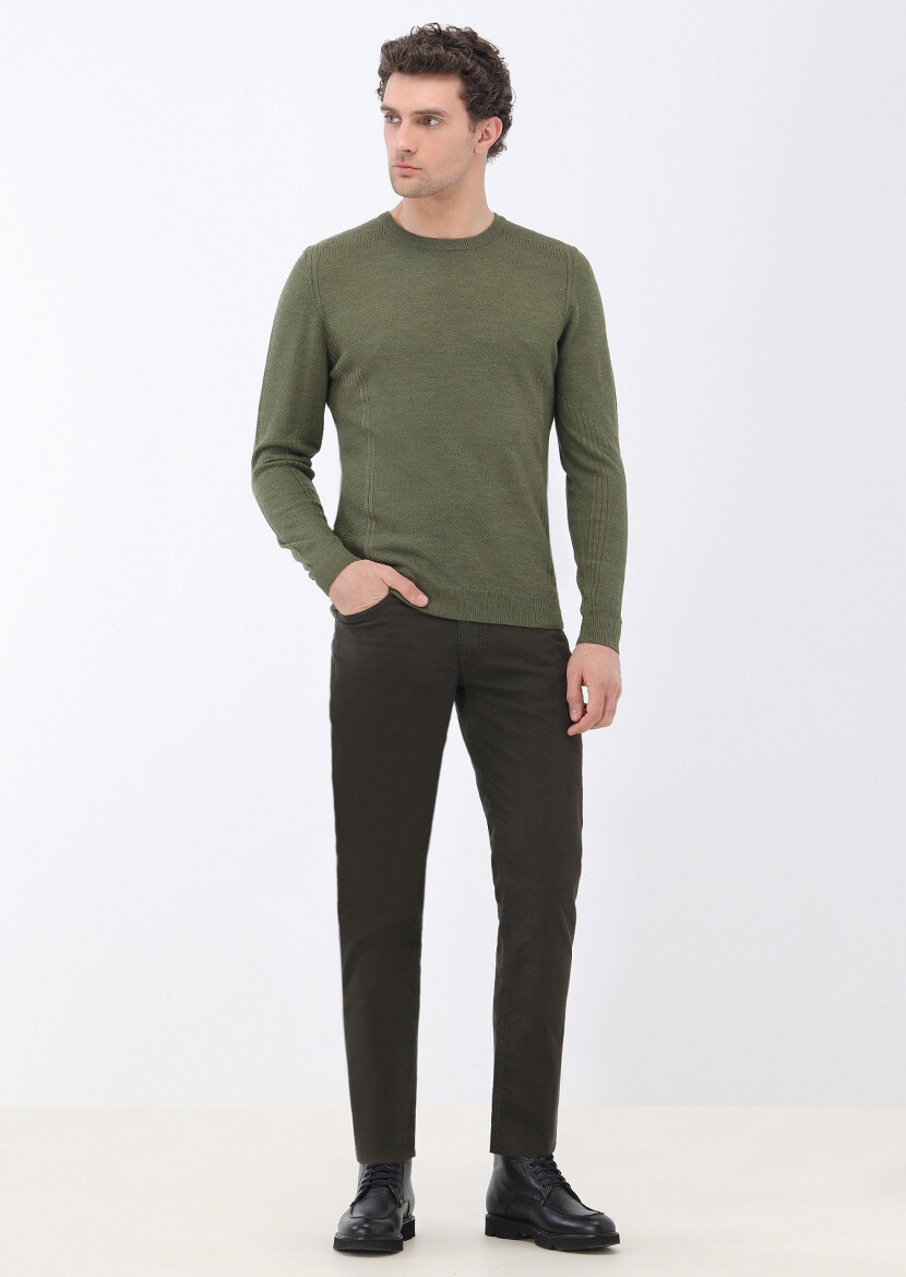 Light Khaki Knitwear Sweatshirt - 2