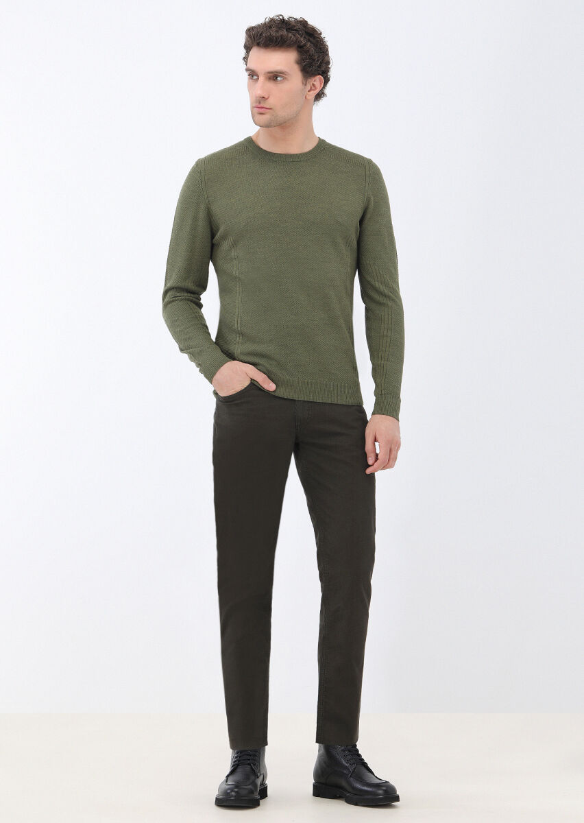 Light Khaki Knitwear Sweatshirt - 2