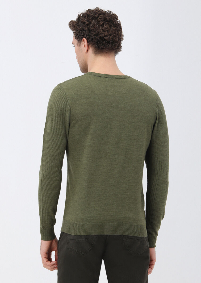 Light Khaki Knitwear Sweatshirt - 5