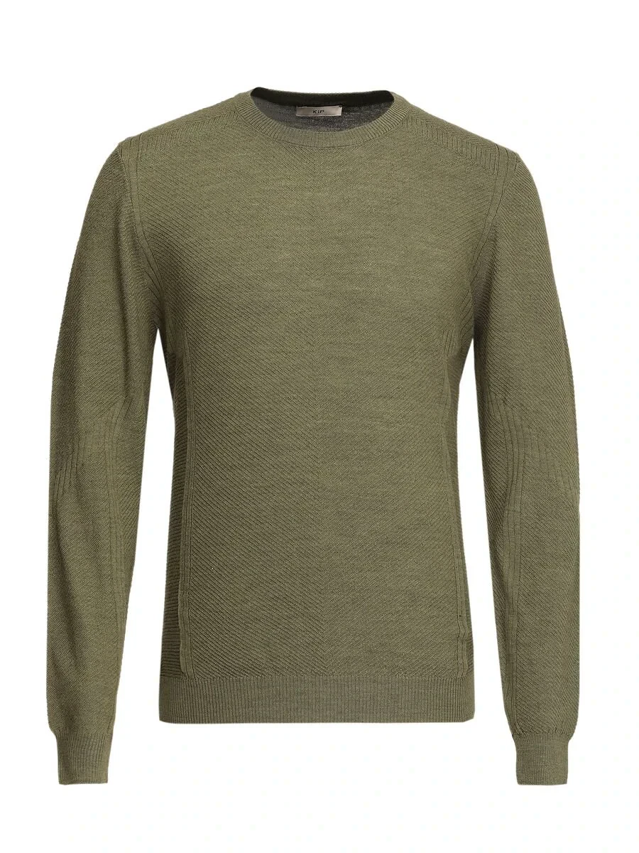 Light Khaki Knitwear Sweatshirt - 6
