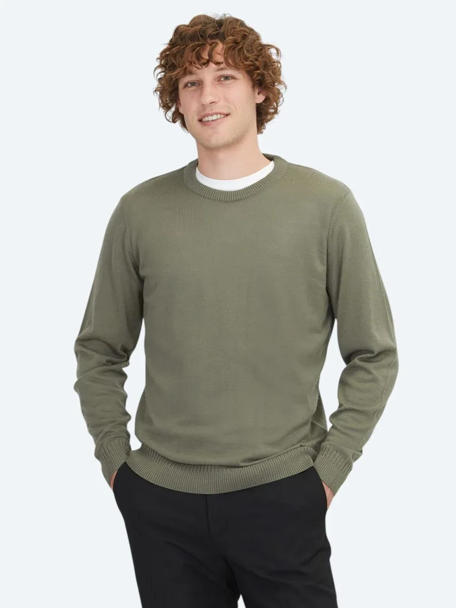 Light Khaki Knitwear Sweatshirt - 1