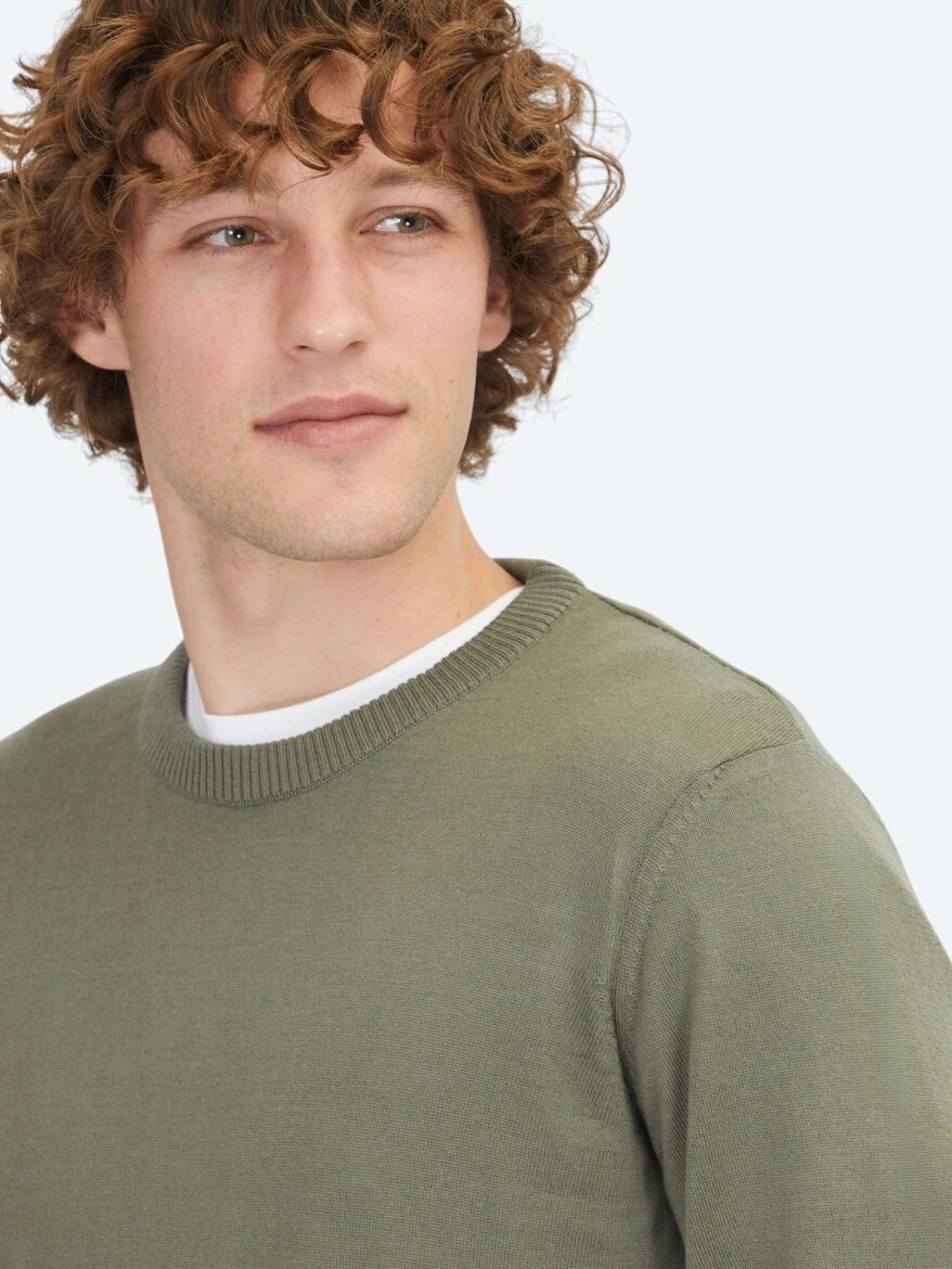 Light Khaki Knitwear Sweatshirt 