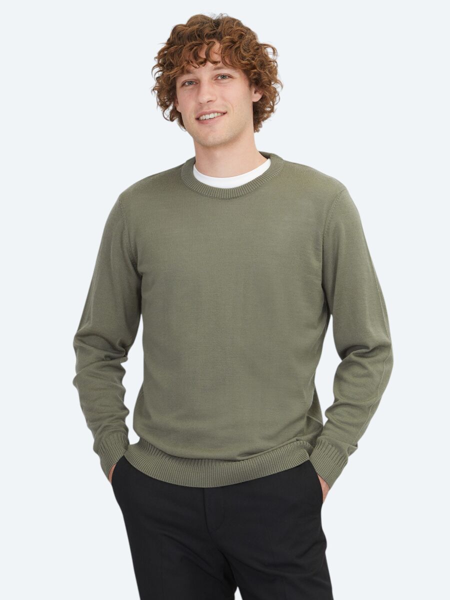 Light Khaki Knitwear Sweatshirt - 1