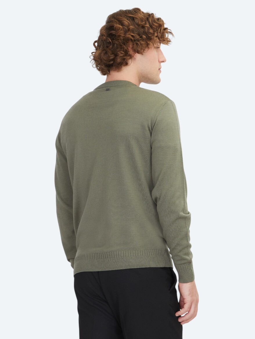 Light Khaki Knitwear Sweatshirt - 5