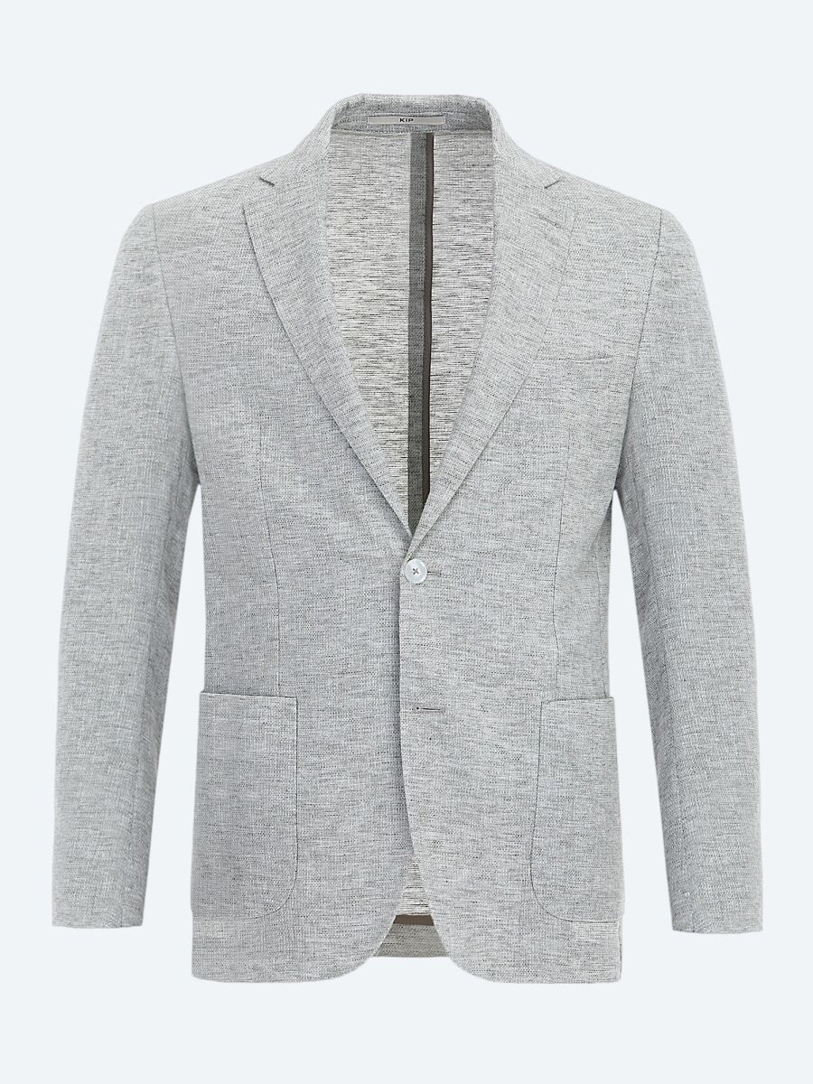 Light Khaki Micro Modern Fit Linen Blended Jacket - 6